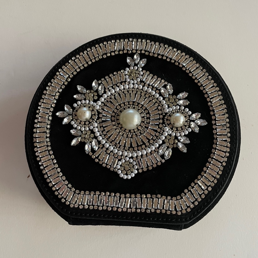 Sam Edelman Black Suede Purse with Jewels